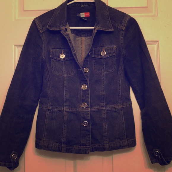 French Cuff Button Down Jean Jacket - Picture 3 of 7